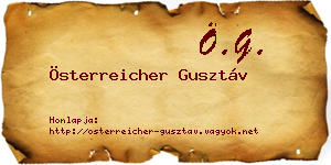 Österreicher Gusztáv névjegykártya